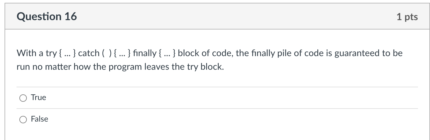 This is a Java problem. With a try {} catch ( ){}