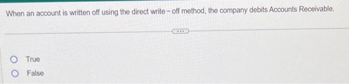  When an account is written off using the direct write -