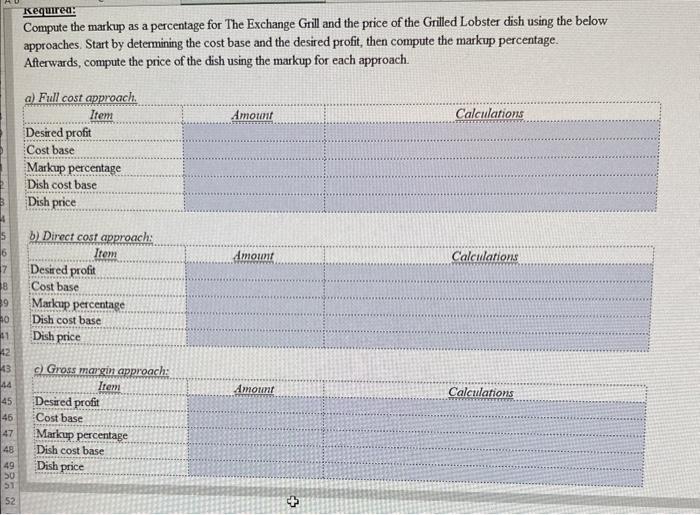 following projected costs for year 20XX. The management team's desired net operating