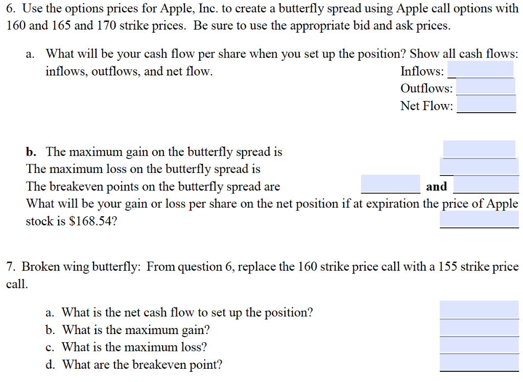  6. Use the options prices for Apple, Inc. to create a