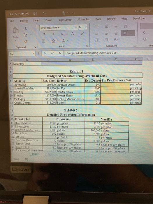 Topics 2 and 3. Glaze is a regional ice cream chain in
