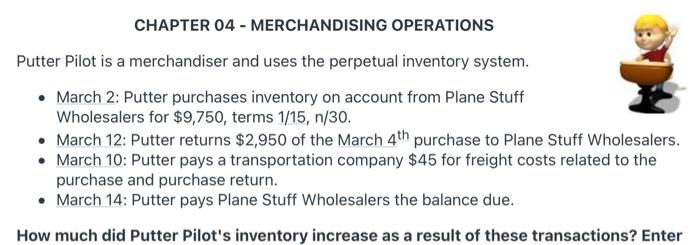  How much did Putter Pilot's inventory increase as a result of