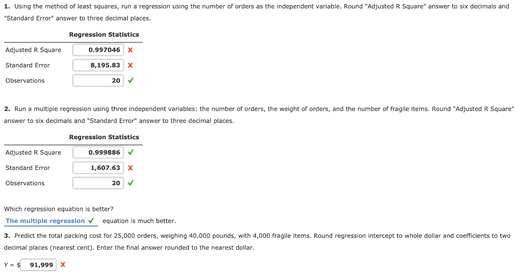 are associated with the number of customer orders, the size of the
