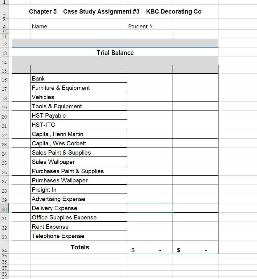 please use Excel to build a table for this 1 Chapter 5