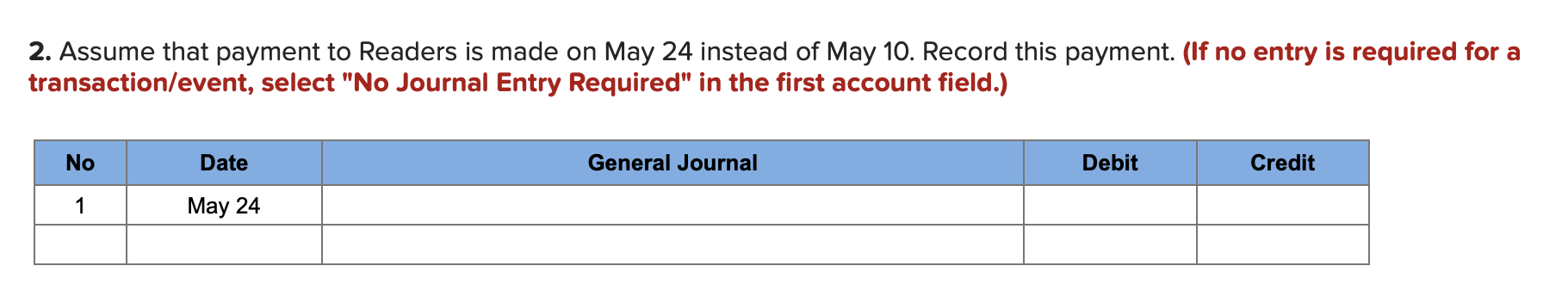 has the following transactions during May. May 2 Purchases books on account
