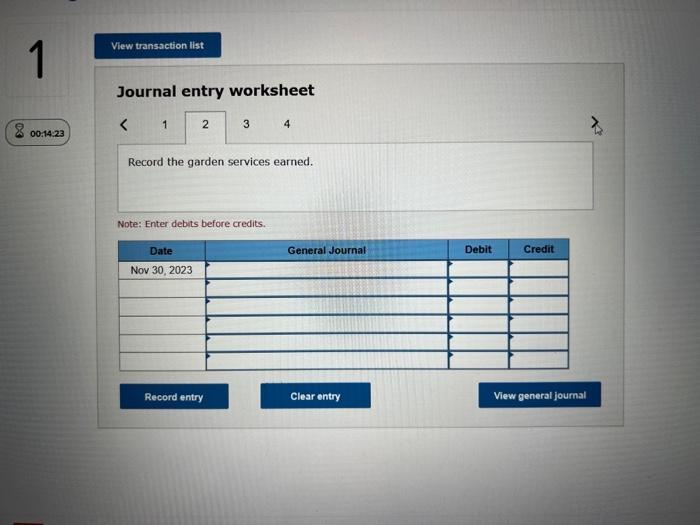 Journal entry worksheet Record the arrangements made with customers to deliver Christmas