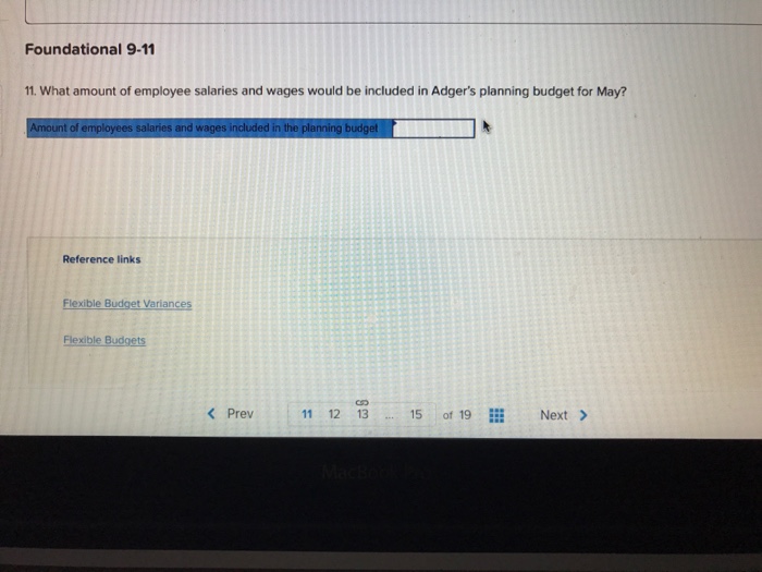 purposes and the actual results for May as shown below Elenent Variable
