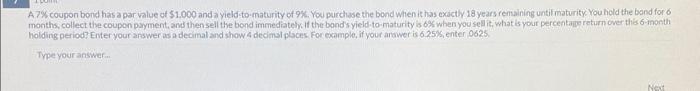 a par value of $1,000 and a yield to maturity of 9%.