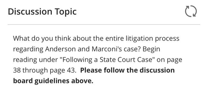  What do you think about the entire litigation process regarding Anderson