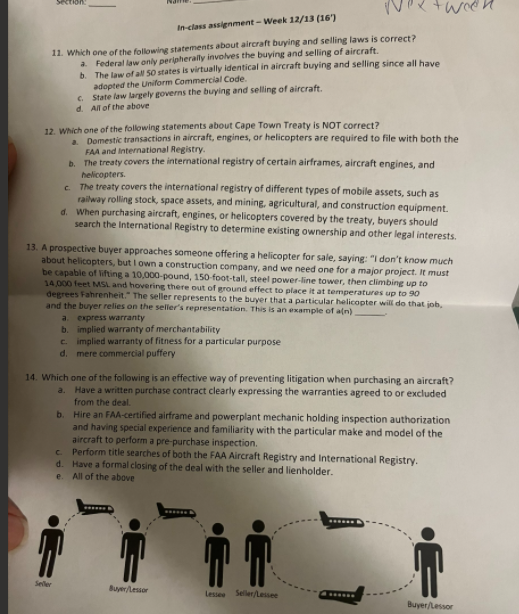  In-class assignment - Week ' Which one of the following statements