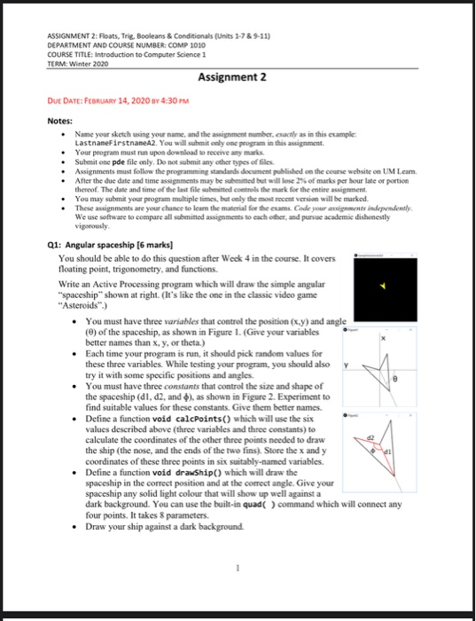  ASSIGNMENT 2: Floats, Trig, Booleans & Conditionals (Units 1-7 & 9-11)