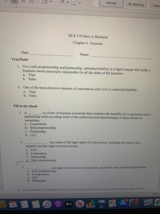 *INTRO TO BUSINESS * - il = 5 Normal No Spacing Head