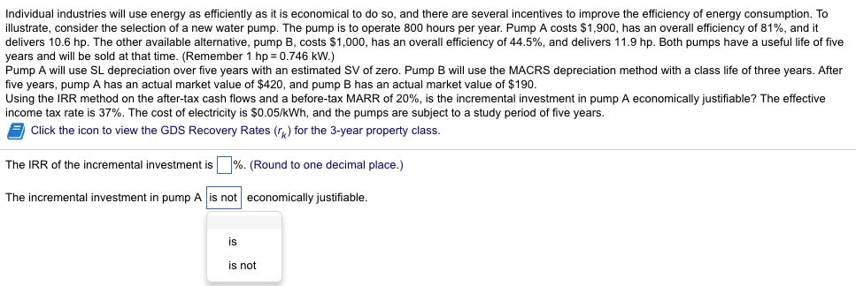 Individual industries will use energy as efficiently as it is economical