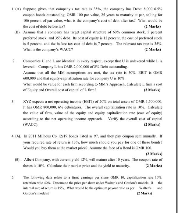 course is ( PORTFOLIO MANAGEMENT ) 1. (A), Suppose given that company's