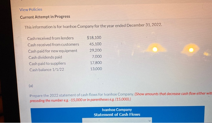 View Policies Current Attempt in Progress This information is for Ivanhoe