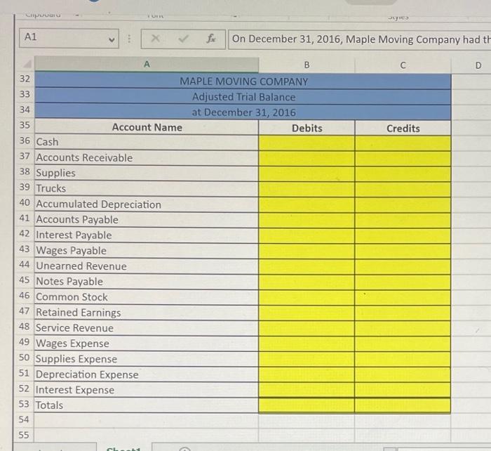 Clipboard Formatting Table Styles Font A1 > Se On December 31, 2016,