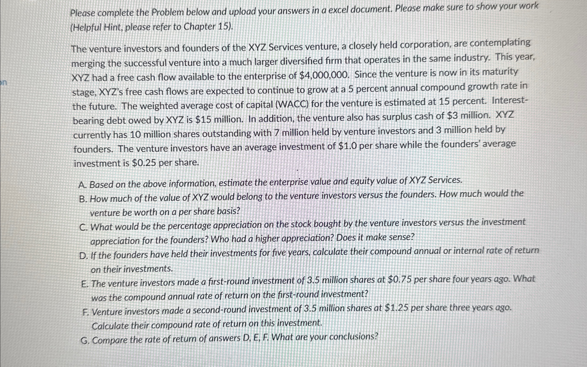  Please complete the Problem below and upload your answers in a