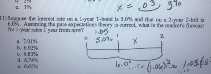  270 d. e. 1% - x 11) Suppose the interest rate