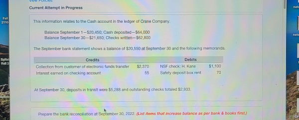 Current Attempt in Progress nol Fall 2110 This information relates to