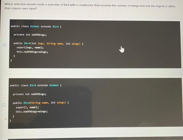 a class of Animals, you could use the following base class: Which