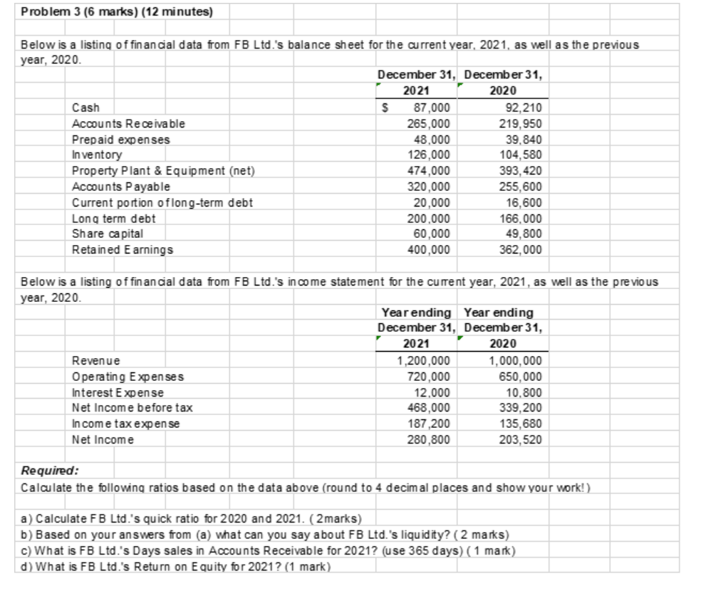 Problem 3 (6 marks) (12 minutes) Below is a listing of
