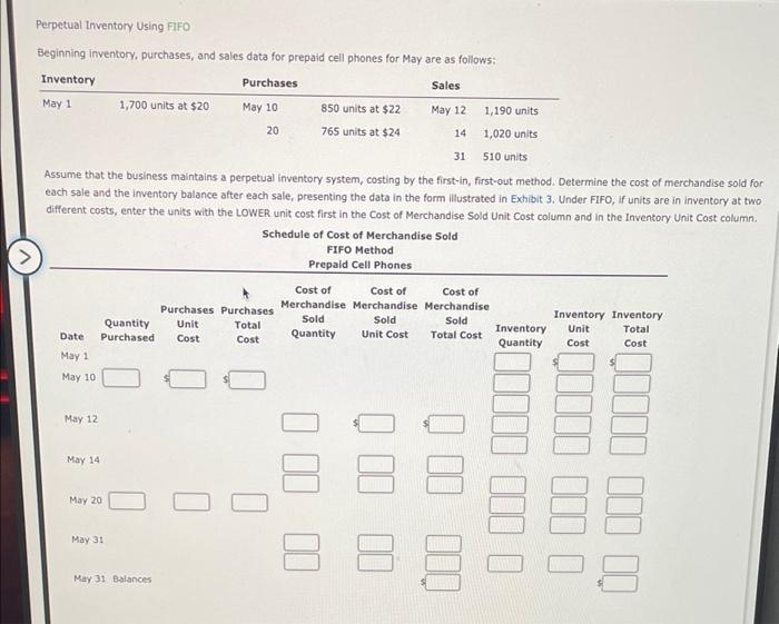  20 14 Perpetual Inventory Using FIFO Beginning inventory, purchases, and sales