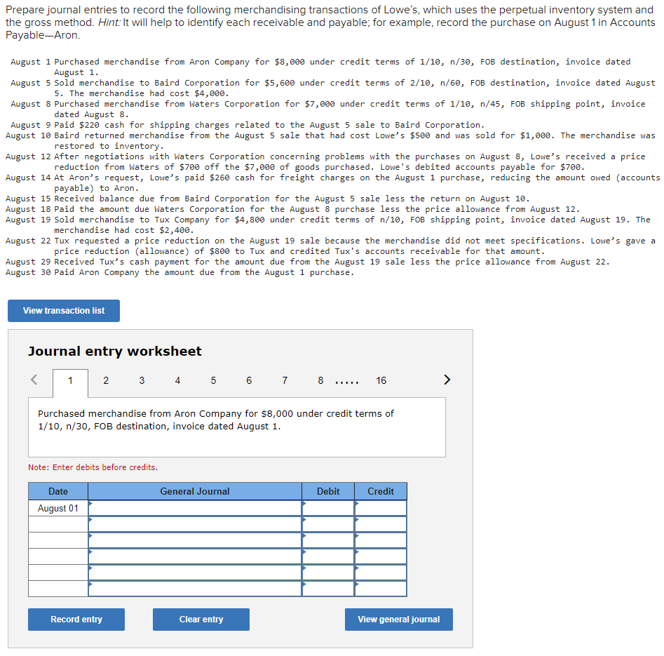 Please list each journal entry. Thank You! Prepare journal entries to record