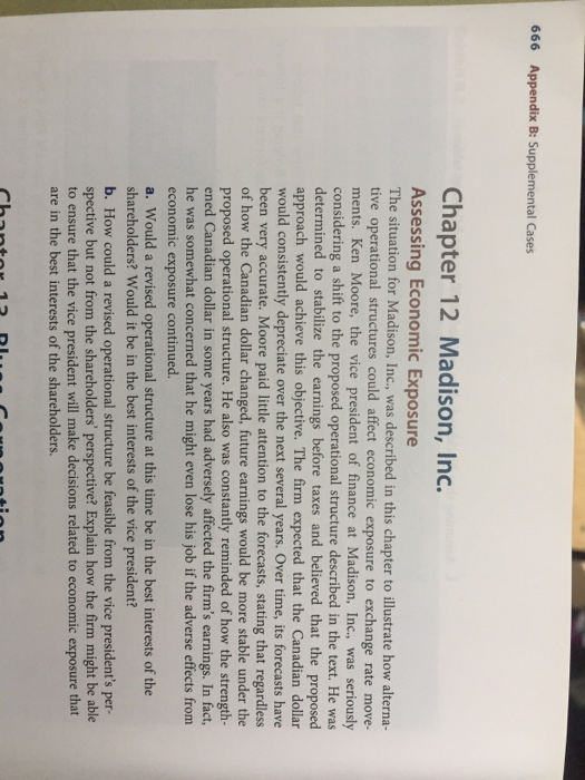  supplemental cases 666 Appendix B: Supplemental Cases Chapter 12 Madison, Inc.