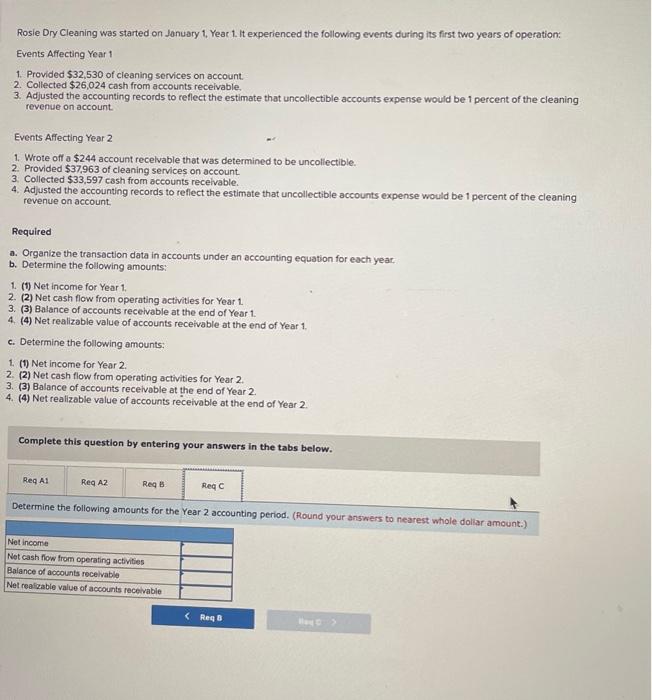 Affecting Year 1 1. Provided $32,530 of cleaning services on account. 2.