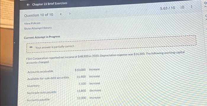  Current Attempt in Progress - Your answer is partially correct. Flint