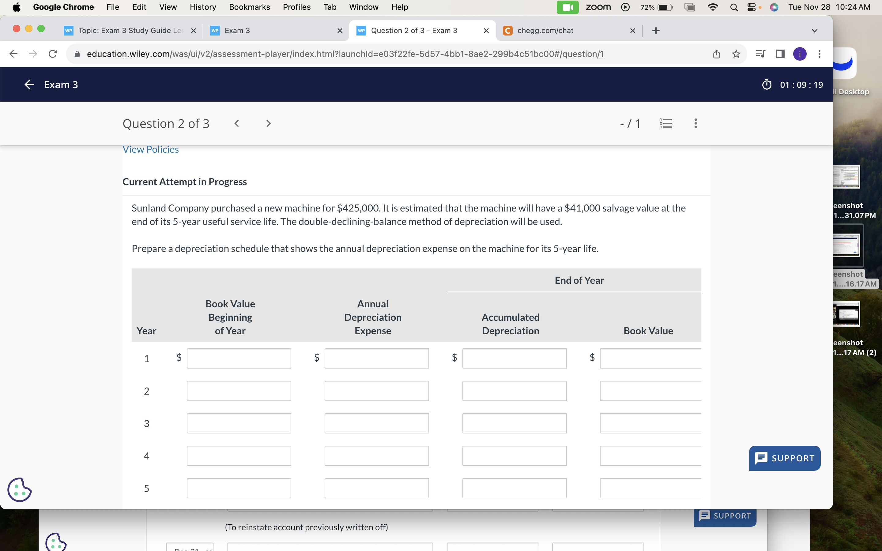  Exam 3 01:09:19 Question 2 of 3 -1 View Policies Current