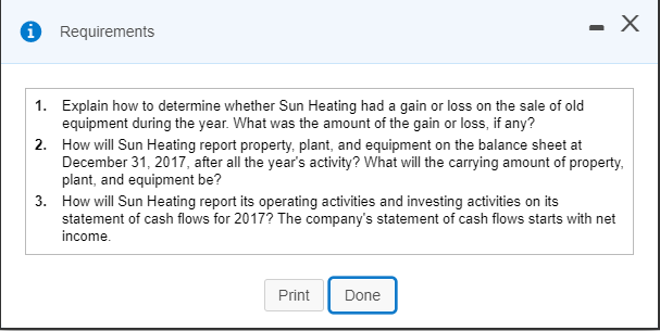  Requirements 1. Explain how to determine whether Sun Heating had a