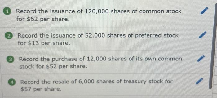 authorized: 4%,$10 par preferred, and $1 par value common. The following transactions