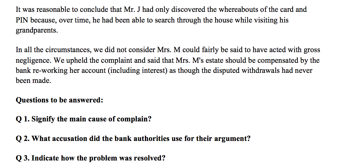 the following Questions. The answers should be based on your core understanding