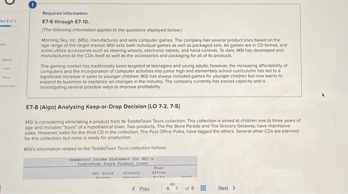  art 2 of 3 inta Required information E7-6 through E7-10. The