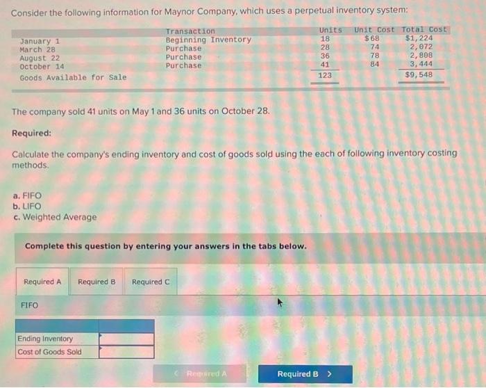 pleade help with a b and c Consider the following information for
