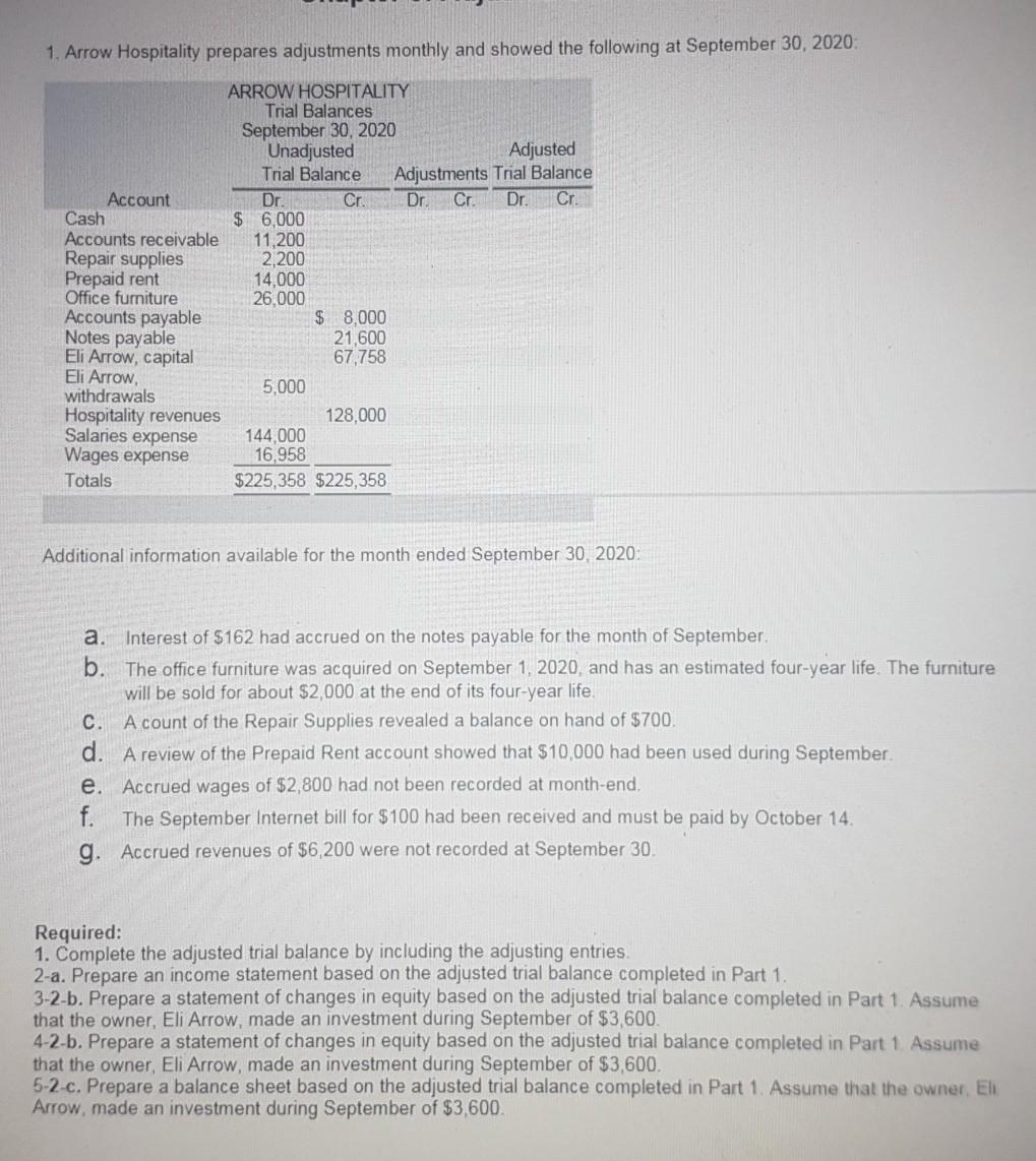 finecial accounting please do it completely with same values 1. Arrow