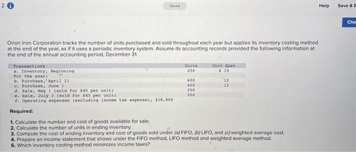 please help Complete this question by entering your answers in the tabs
