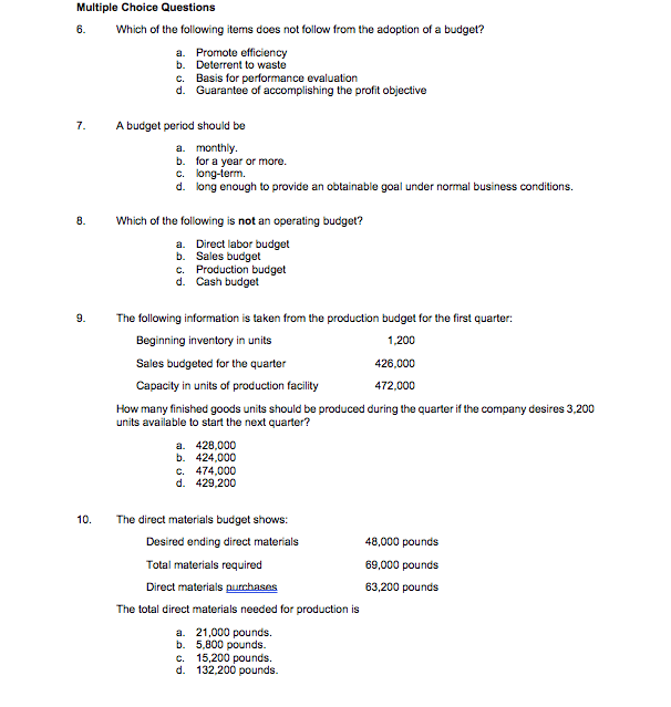 budgeting should be from the highest levels of responsibility to the lowest