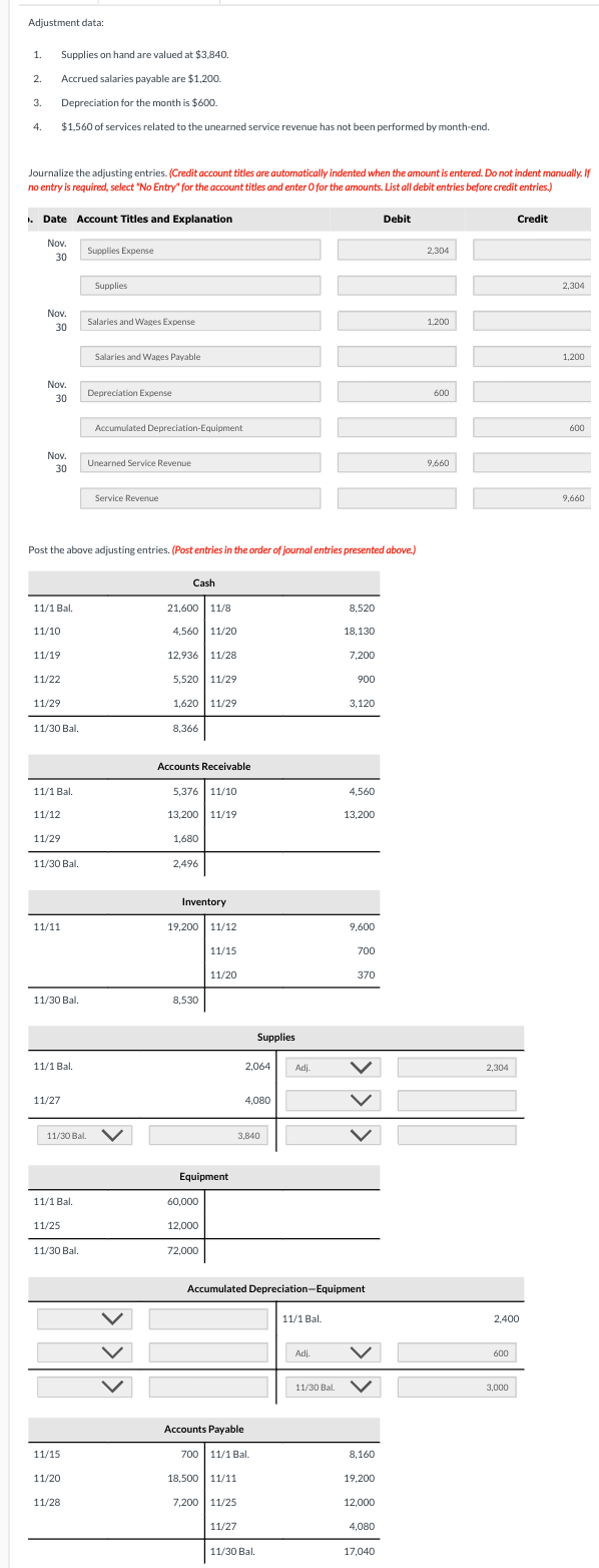 following account balances. The comparry uses the perpetual irwentory method. During Nowember,