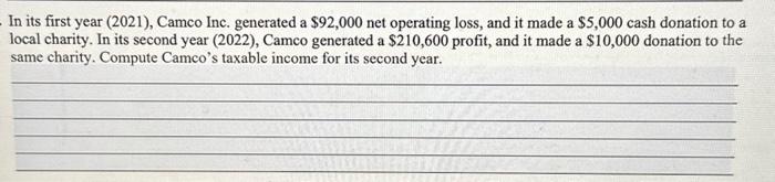 plz help asap thank u !! In its first year (2021), Camco