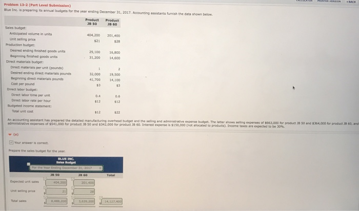  what is part C? Problem 13-2 (Part Level Submission) Bene is