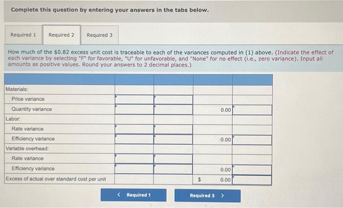 LO9-6] Koontz Company manufactures a number of products. The standards relating to