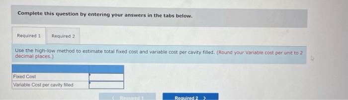 is filling cavities. Mountain has recorded the following for the past nine