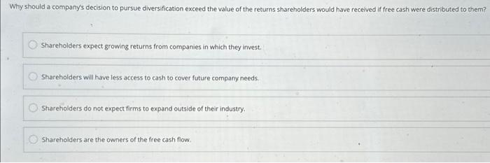 diversification be a losing proposition for a firm? when managers cannot provide