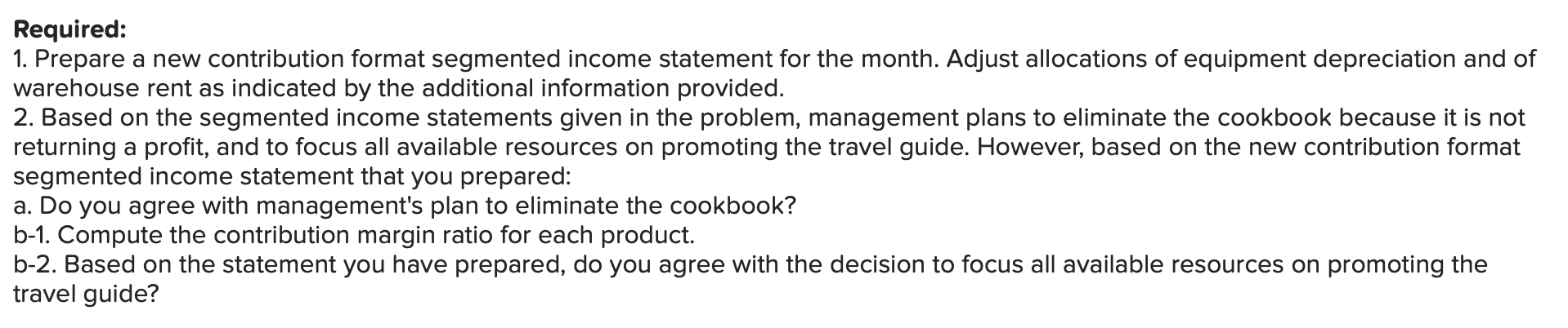 publishing company that offers three books for sale-a cookbook, a travel guide,