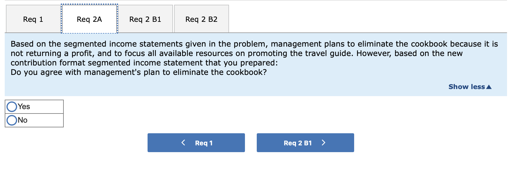 most recent monthly income statement is shown below. Product line Total Travel