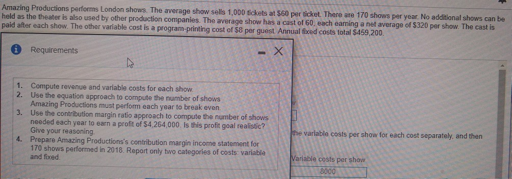 I think I got it wrong . help please Amazing Productions