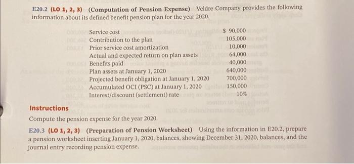 I ONLY NEED E20.3, thank you E20.2 ( LO1,2,3 ) (Computation of