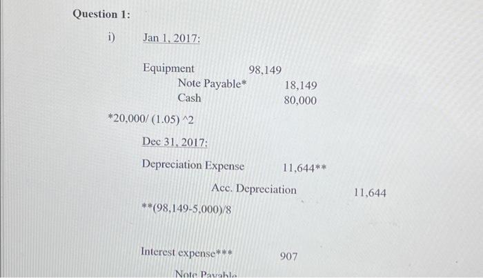 1, 2017, ABC bought equipment for $100,000. ABC paid $80,000 in cash
